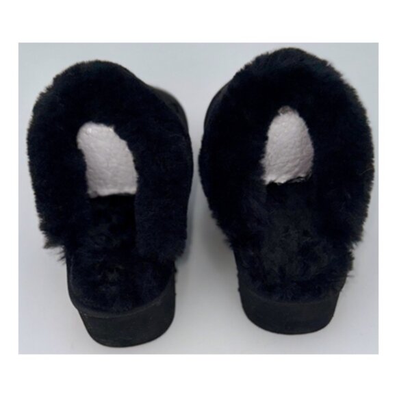 NWT-Designer Inspired Black Suede Fur Lined Platform Mules - 40/9 - Picture 4 of 8